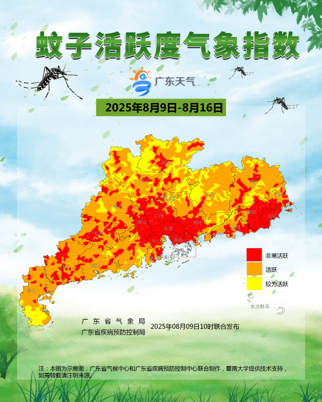 蚊子活躍度氣象指數。  南方+ 張梓望 拍攝